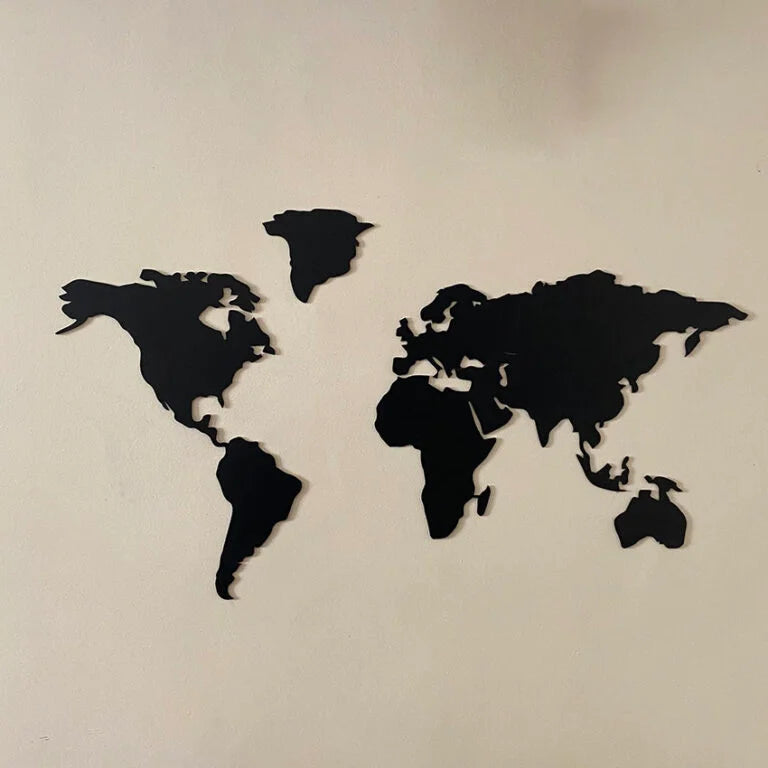 Carte du monde 7 continents – MDF 115mx65 cm