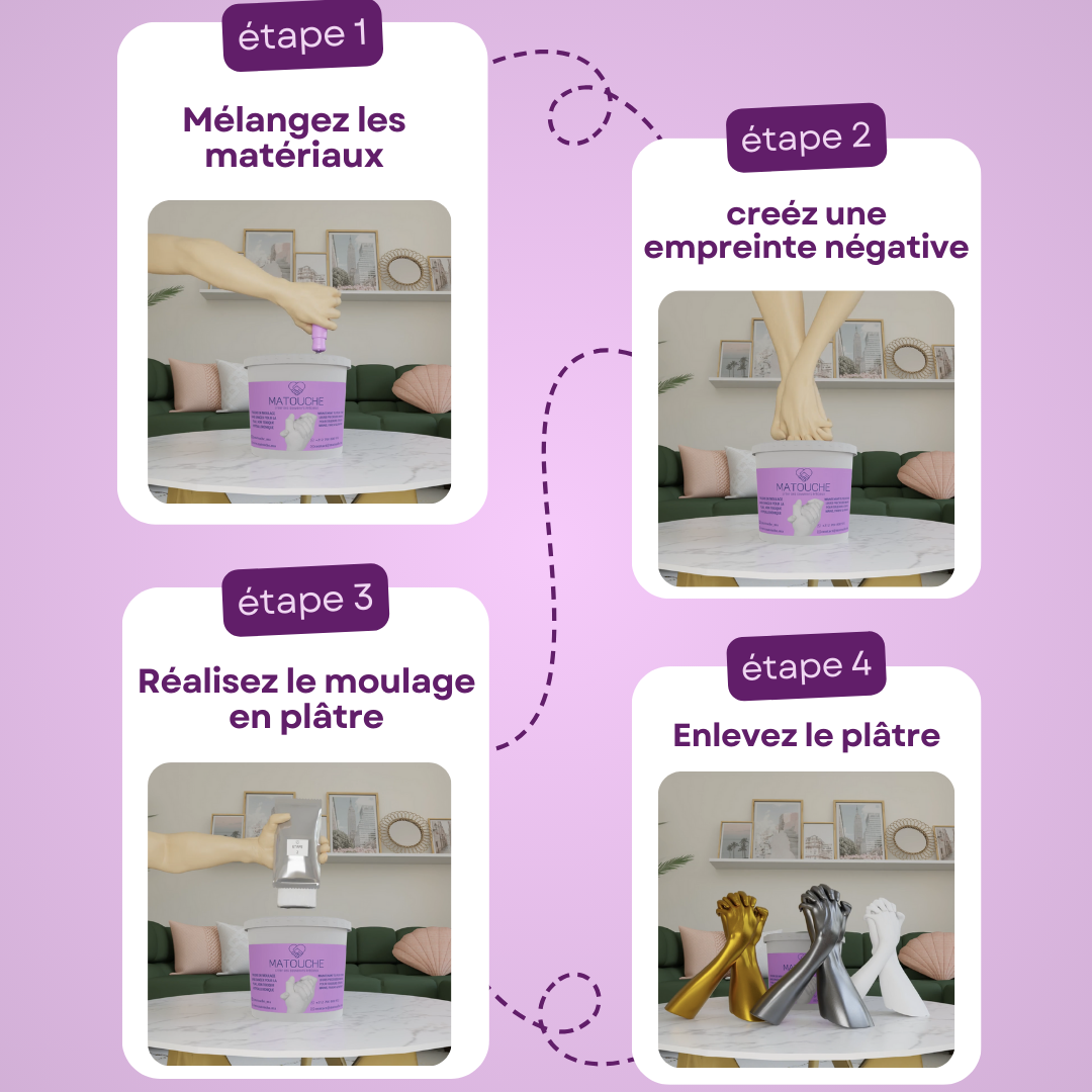 Matouche ® Kit d'empreintes de main pour couples