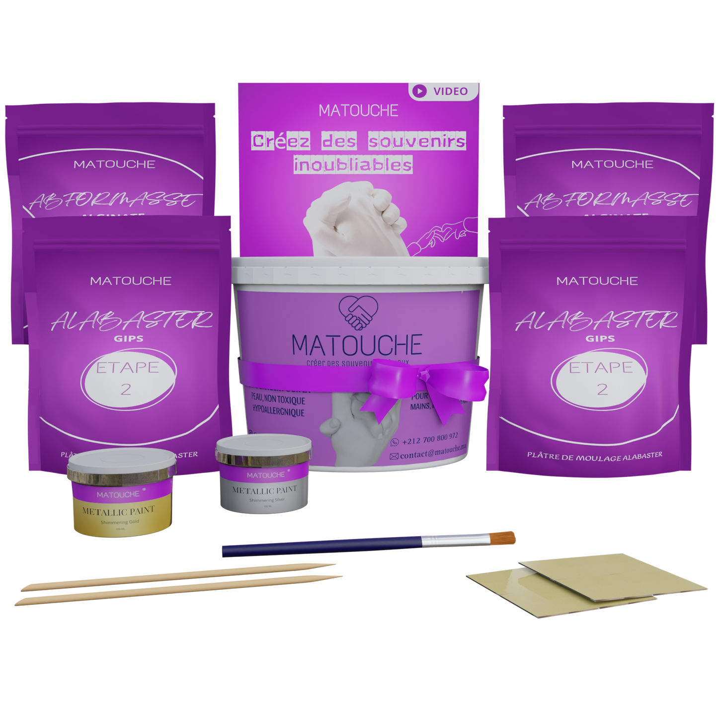 Matouche ® Kit d'empreintes de main pour famille