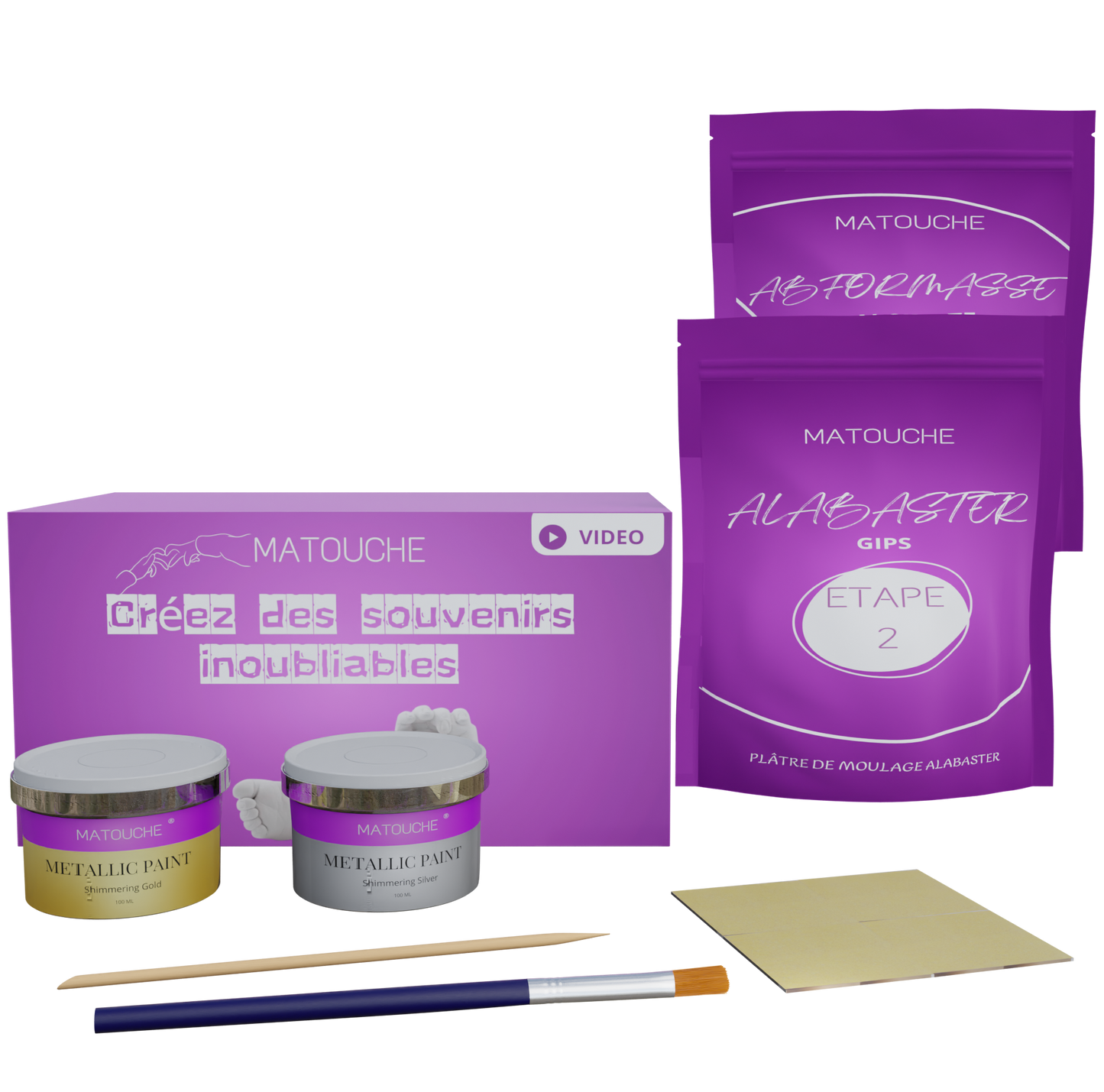 Matouche ® Kit d'empreintes de main pour Bébé